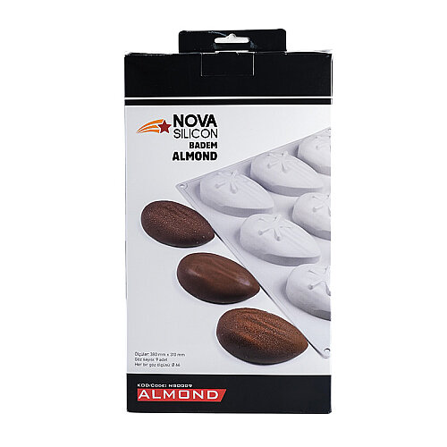 Nova Silicon NS 0009 9 Gözlü Badem Formlu Silikon Pasta Kalıbı - 4