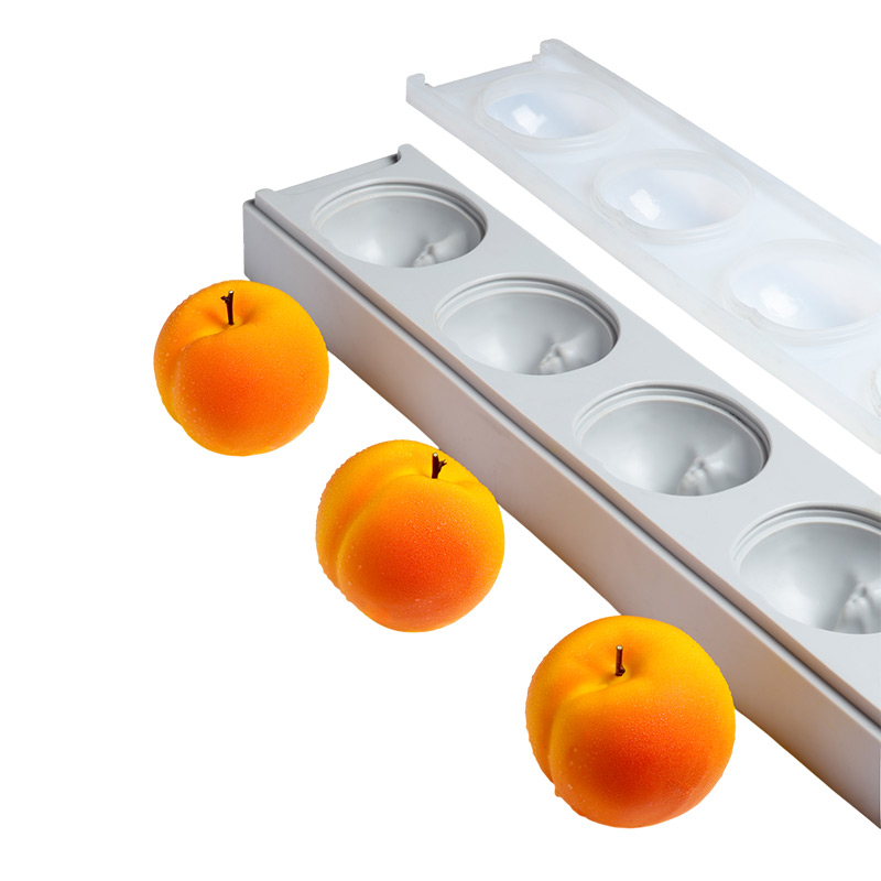 Nova Silicon NS 0014 6 Gözlü Şeftali Formlu Kapaklı Silikon Pasta Kalıbı