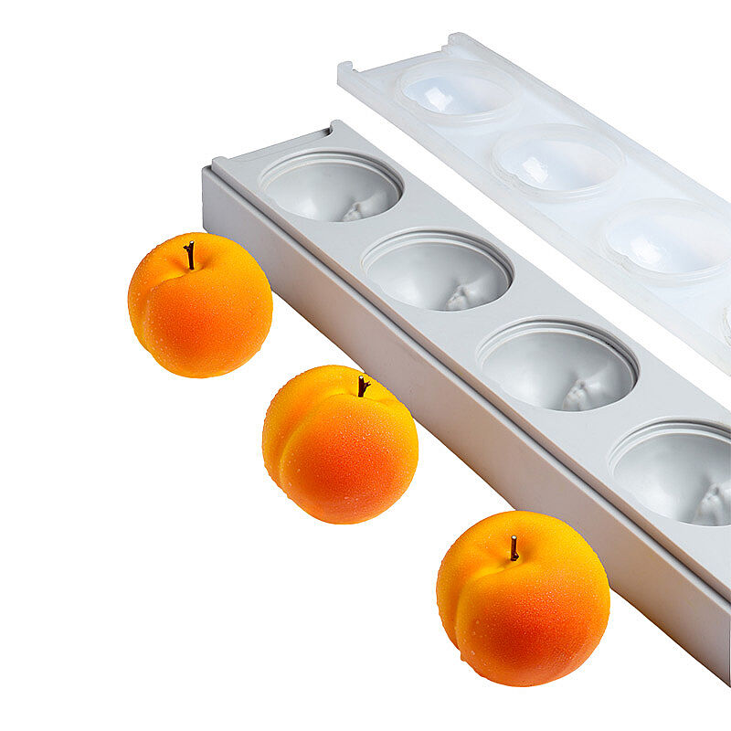 Nova Silicon NS 0014 6 Gözlü Şeftali Formlu Kapaklı Silikon Pasta Kalıbı - Nova Silicon