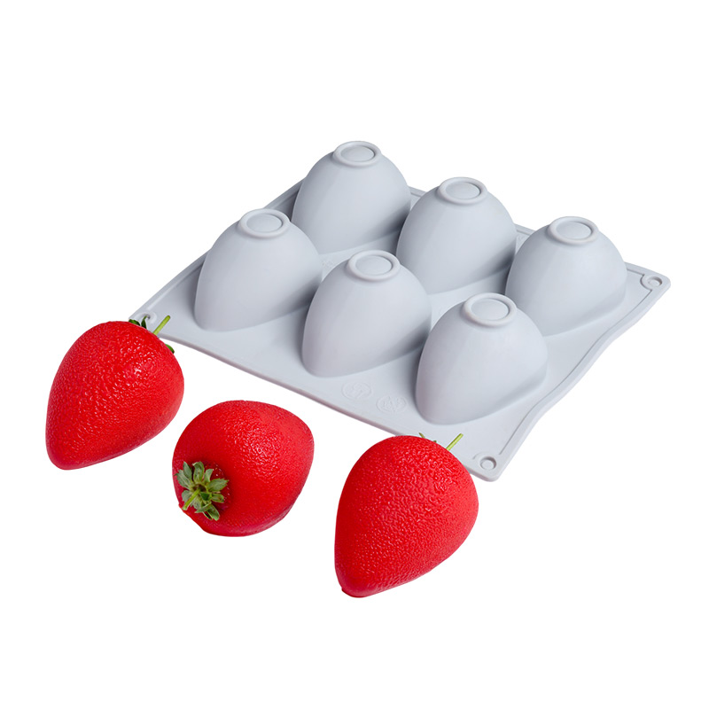 Nova Silicon NS 0016 6 Gözlü Çilek Formlu Silikon Pasta Kalıbı