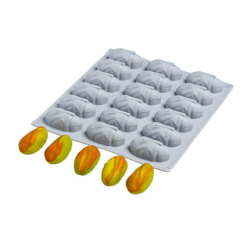 Nova Silicon NS 0020 18 Gözlü Mini Antep Fıstığı Formlu Silikon Pasta Kalıbı - Nova Silicon