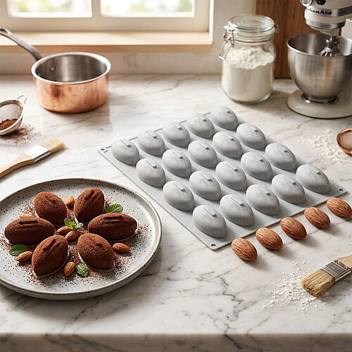 Nova Silicon NS 0022 20 Gözlü Mini Badem Formlu Silikon Pasta Kalıbı - Nova Silicon (1)