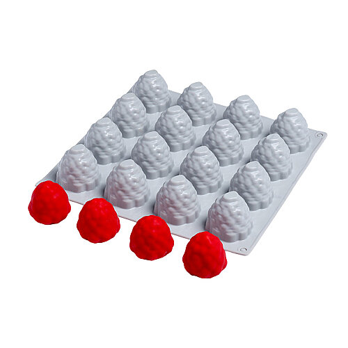 Nova Silicon NS 0023 16 Gözlü Mini Frambuaz Formlu Silikon Pasta Kalıbı - Nova Silicon
