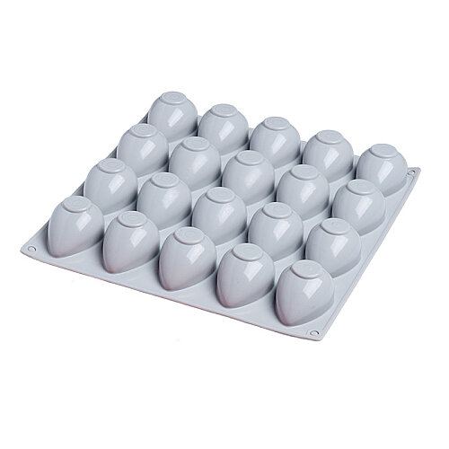Nova Silicon NS 0025 20 Gözlü Mini Çilek Formlu Silikon Pasta Kalıbı - Nova Silicon