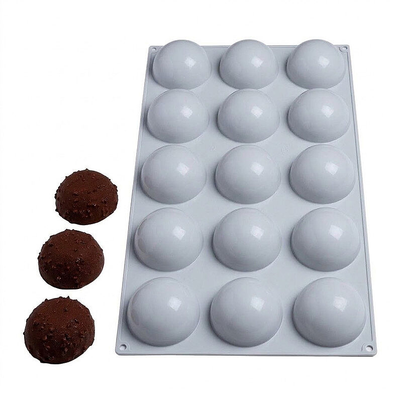 Nova Silicon NS 0031 15 Gözlü 8 cm Yarım Küre Silikon Pasta Kalıbı - Nova Silicon