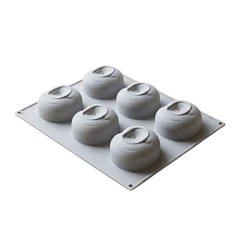 Nova Silicon NS 0035 6 Gözlü Yassı Şeftali Formlu Silikon Pasta Kalıbı - Nova Silicon