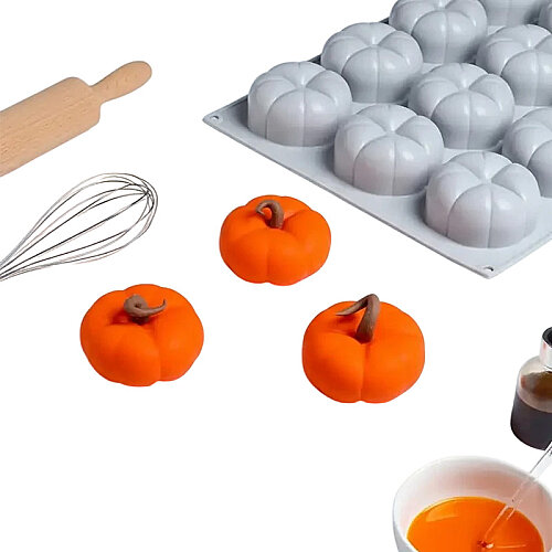 Nova Silicon NS 0036 12 Gözlü Balkabağı Formlu Silikon Pasta Kalıbı - 6
