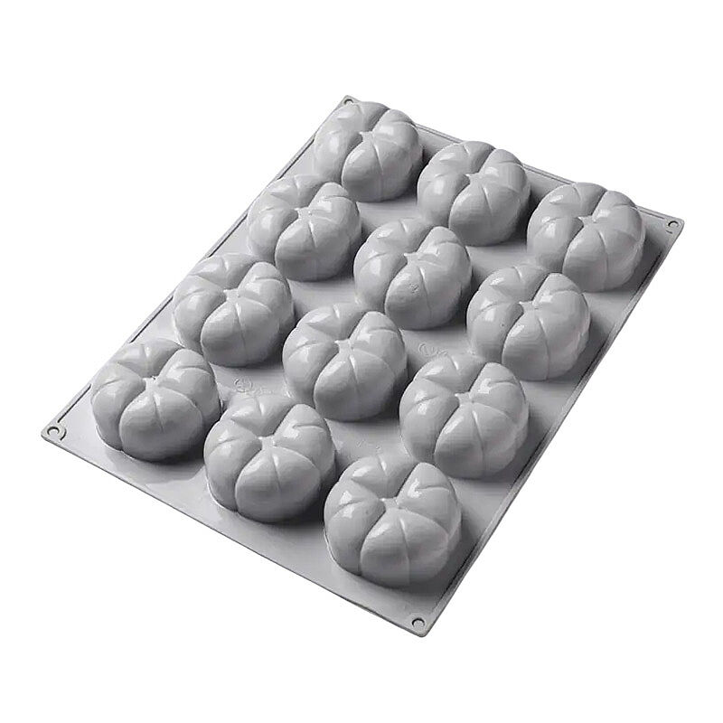 Nova Silicon NS 0036 12 Gözlü Balkabağı Formlu Silikon Pasta Kalıbı - Nova Silicon