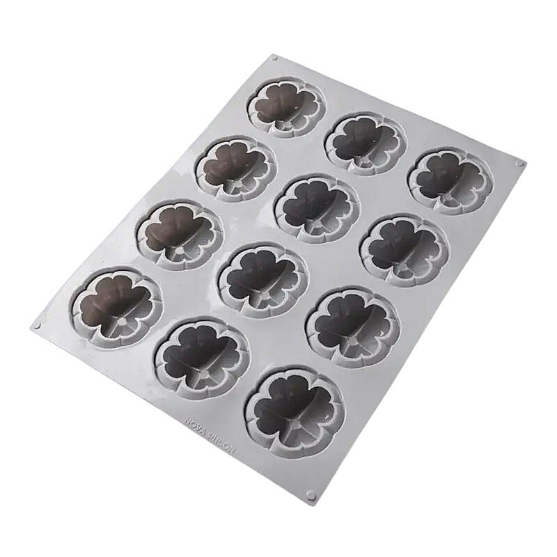 Nova Silicon NS 0036 12 Gözlü Balkabağı Formlu Silikon Pasta Kalıbı - Nova Silicon