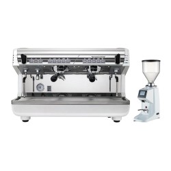Nuova Simonelli Appia II Tam Otomatik, Espresso Kahve Makinesi, 2 Gruplu + Vosco Kahve Değirmeni, Beyaz - Thumbnail