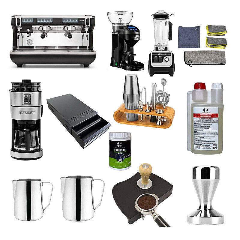 Nuova Simonelli أبيا لايف 2 مجموعة آلات تحضير قهوة الإسبريسو من 12 قطعة، أسود - Nuova Simonelli