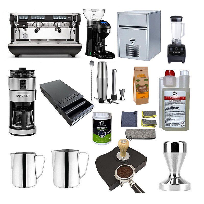 Nuova Simonelli أبيا لايف 2 مجموعة آلات تحضير قهوة الإسبريسو من 13 قطعة، أسود - Nuova Simonelli
