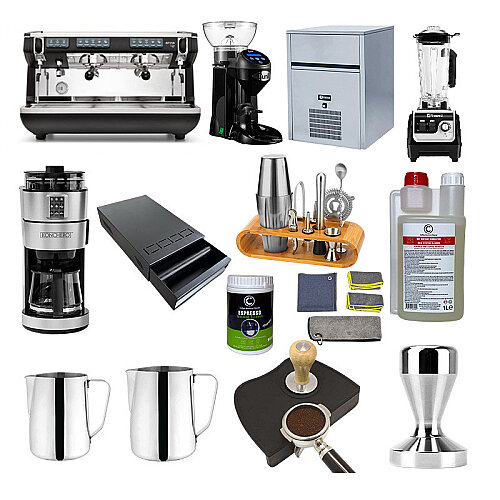 Nuova Simonelli Appia Life 2 Group Espresso Coffee Machine, 13 Piece Cafe Set, Black - Nuova Simonelli