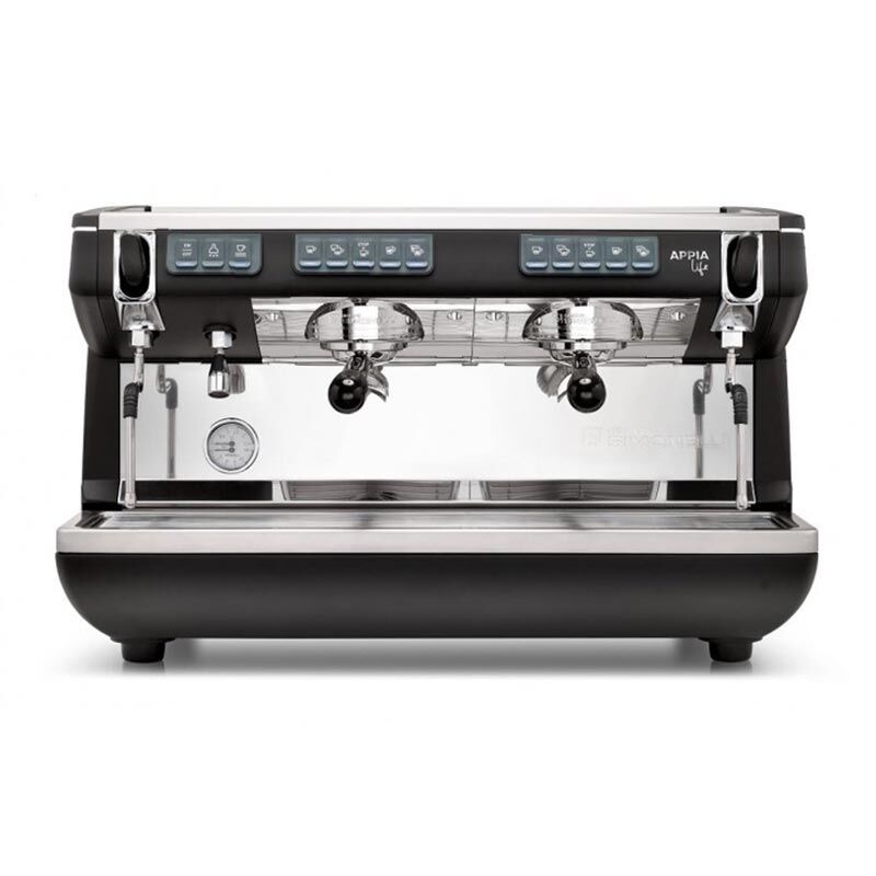 Nuova Simonelli Appia Life 2 Gruplu Espresso Kahve Makinesi, 12 Parça Kafe Seti, Siyah - Nuova Simonelli