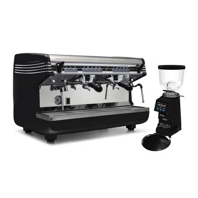 Nuova Simonelli by Tecnocoffee Appia II Tam Otomatik 2 Gruplu Espresso Kahve Makinesi + Remidag MST-64P EV Kahve Değirmeni, Siyah - 1