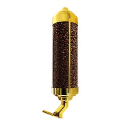 Oggetti CBS015 Coffee Silo, Plexi, Capacity 5 kg, 15x70 cm, Gold - Oggetti