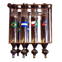 Oggetti Coffee Silo, 4 Hopper, Plexi, 15 cm, Capacity 30 kg, Copper - Oggetti