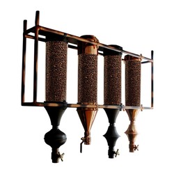 Oggetti Coffee Silo, 4 Hopper, Plexi, Capacity 30 kg, Copper - Oggetti