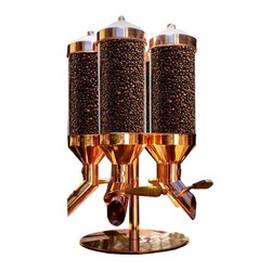 Oggetti Coffee Silo, 5 Hopper, Plexi, Capacity 15 kg, 15x60 cm, Copper - Oggetti