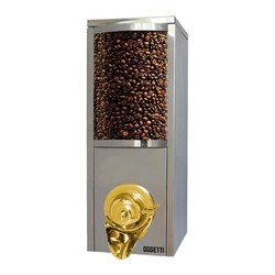 Oggetti Coffee Silo, Stainless Steel, Capacity 5 kg, 20x25x60 cm, Gold Tap, Chrome - Oggetti