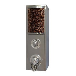 Oggetti Coffee Silo with Paddle, Stainless Steel, Capacity 5 kg, 20x25x70 cm, Chrome Tap, Chrome - Oggetti