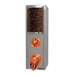 Oggetti Coffee Silo with Paddle, Stainless Steel, Capacity 5 kg, 20x25x70 cm, Copper Tap, Chrome - Oggetti