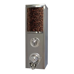 Oggetti Coffee Silo with Paddle, Stainless Steel, Capacity 7 kg, 20x25x80 cm, Chrome Tap, Chrome - Oggetti