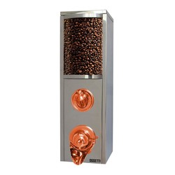 Oggetti Coffee Silo with Paddle, Stainless Steel, Capacity 7 kg, 20x25x80 cm, Copper Tap, Chrome - Oggetti