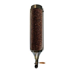 Oggetti Cylinder Coffee Silo, Plexi, Capacity 5 kg, 15x70 cm, Tumbled Copper - Oggetti