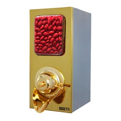 Oggetti Dragee & Coffee Silo, Stainless Steel, Capacity 4 kg, 20x25x45 cm, Gold - Oggetti