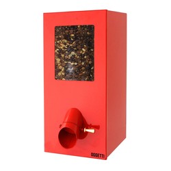 Oggetti Paslanmaz Kahve Silosu, Kapasite 4 kg, 20x25x45 cm, Kırmızı - Oggetti
