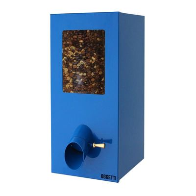 Oggetti Paslanmaz Kahve Silosu, Kapasite 4 kg, 20x25x45 cm, Mavi - 1