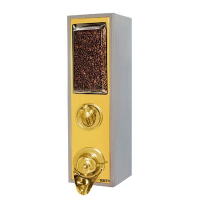 Oggetti Kürekli Kahve Silosu, Paslanmaz, Kapasite 5 kg, 20x25x60 cm, Gold - 1