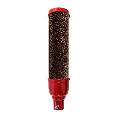 Oggetti Silindir Kahve Silosu, Pleksi, Kapasite 4 kg, 12x70 cm, Kırmızı - 1