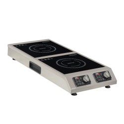 Omake IND21.I25 طباخ حثي عمودي بسطح زجاجي، 2 × 5000 واط، كهربائي - Omake