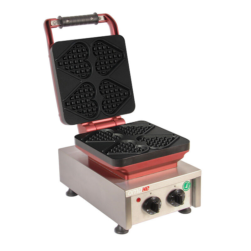 Omake WFL21.E12 Z5F Heart Model Single Waffle Maker with Timer, Electric - Omake