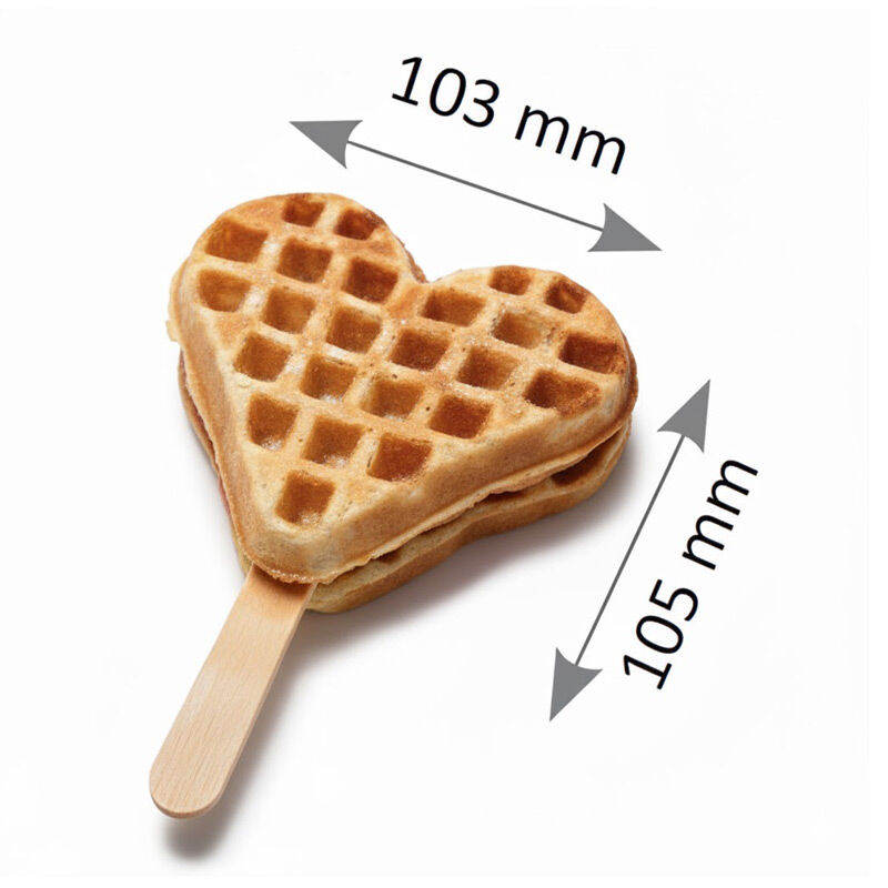 Omake WFL21.E12 Z5F Heart Model Single Waffle Maker with Timer, Electric - Omake