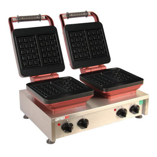 Omake WFL21.E22 Z5F 0101 صانعة الوافل المزدوجة اليدوية ذات الموقت الكهربائي Omake WFL21.E22 Z5F 0101 موديل مربع، كهربائية - Omake