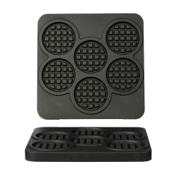 Omake WFL21 Round Mini Belgian Waffle Mould Set - 1