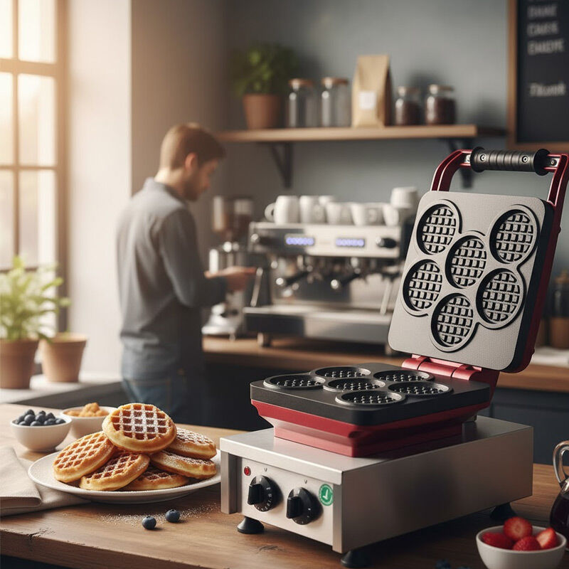 Omake WFL21.E12 Z5F Zamanlayıcılı Yuvarlak Mini Belçika Tekli Waffle Makinesi, Elektrikli - Omake