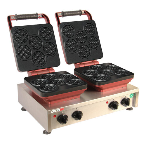 Omake WFL21.E22 Z5F 0501 Zamanlayıcılı Yuvarlak Mini Belçika Çiftli Waffle Makinesi, Elektrikli - 1