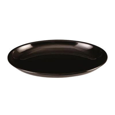 Zicco K-353 Oval Melamin Teşhir Tabağı, 40.5x29.5x5 cm, Siyah - 1