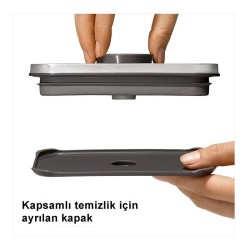Oxo 3118300 Çelik Kapak Kare Saklama Kabı, 2.6 L - Thumbnail