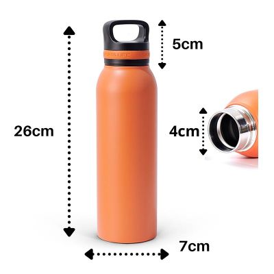 Ozdusk Paslanmaz Çelik Çift Duvarlı Macera Termosu, 630 ml, Turuncu - 4