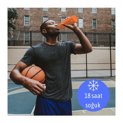 Ozdusk Paslanmaz Çelik Çift Duvarlı Macera Termosu, 630 ml, Turuncu - 8