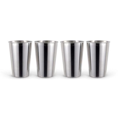 Ozdusk Paslanmaz Çelik Kokteyl Bardağı, 475 ml, 4 Adet, Gri - 1