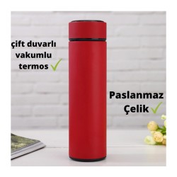 Ozdusk Paslanmaz Çelik Kompakt Termos, 500 ml, Kırmızı - Thumbnail