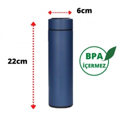 Ozdusk Paslanmaz Çelik Kompakt Termos, 500 ml, Lacivert - 2