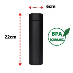 Ozdusk Paslanmaz Çelik Kompakt Termos, 500 ml, Siyah - 2