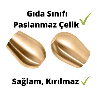 Ozdusk Paslanmaz Çelik Şarap Kadehi, 530 ml, 4 Adet, Altın - 3